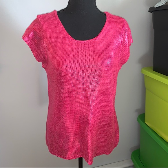 Worthington Sweaters - NWT Worthington ss sweater metallic pink large